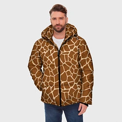 Куртка зимняя мужская Пятнистая шкура жирафа, цвет: 3D-красный — фото 2