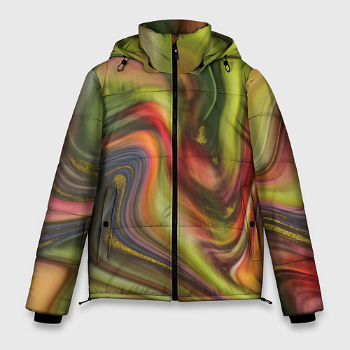 Мужская зимняя куртка Abstraction waves / 3D-Светло-серый – фото 1