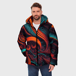 Куртка зимняя мужская Витиеватые узоры, цвет: 3D-светло-серый — фото 2