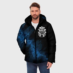 Куртка зимняя мужская Nickelback звуковая волна, цвет: 3D-черный — фото 2