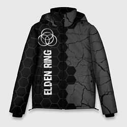 Куртка зимняя мужская Elden Ring glitch на темном фоне: по-вертикали, цвет: 3D-черный
