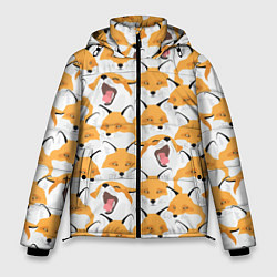 Куртка зимняя мужская Хитрые лисы, цвет: 3D-черный