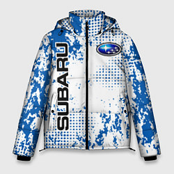 Куртка зимняя мужская Subaru blue logo, цвет: 3D-светло-серый