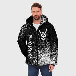 Куртка зимняя мужская Motorhead и рок символ на темном фоне, цвет: 3D-черный — фото 2