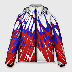 Куртка зимняя мужская Лучи - белый синий красный - Хуф и Ся, цвет: 3D-светло-серый
