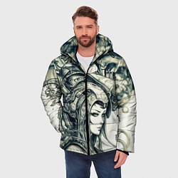 Куртка зимняя мужская Кибернетический симбиоз, цвет: 3D-черный — фото 2