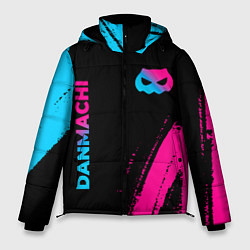 Куртка зимняя мужская DanMachi - neon gradient: надпись, символ, цвет: 3D-черный