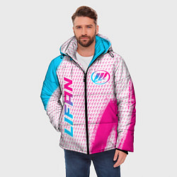 Куртка зимняя мужская Lifan neon gradient style: надпись, символ, цвет: 3D-черный — фото 2
