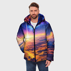 Куртка зимняя мужская Космическая вселенная, цвет: 3D-светло-серый — фото 2