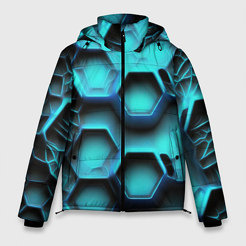 Мужская зимняя куртка Броня из неоновых плит / 3D-Светло-серый – фото 1