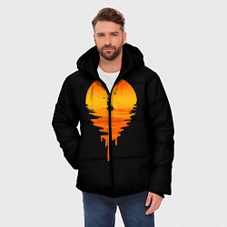 Куртка зимняя мужская Лавовый закат, цвет: 3D-красный — фото 2