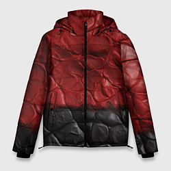 Куртка зимняя мужская Черная красная текстура, цвет: 3D-светло-серый
