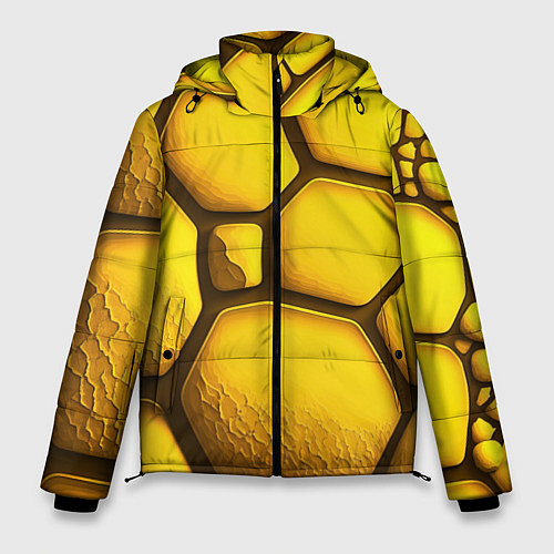 Мужская зимняя куртка Желтые объемные плиты / 3D-Светло-серый – фото 1