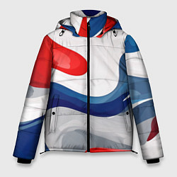 Куртка зимняя мужская Абстракция в цветах флага России, цвет: 3D-светло-серый