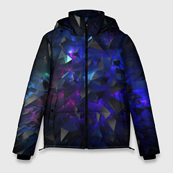 Куртка зимняя мужская Синие осколки, цвет: 3D-черный