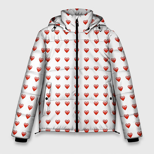 Мужская зимняя куртка Сердце эмодзи / 3D-Светло-серый – фото 1