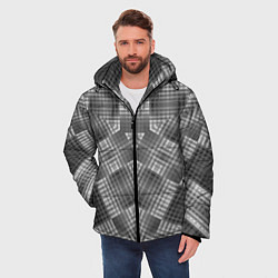 Куртка зимняя мужская В серых тонах геометрический узор, цвет: 3D-светло-серый — фото 2