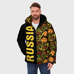 Куртка зимняя мужская Russia хохлома, цвет: 3D-светло-серый — фото 2
