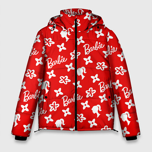 Мужская зимняя куртка Барби паттерн красный / 3D-Светло-серый – фото 1