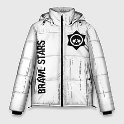 Куртка зимняя мужская Brawl Stars glitch на светлом фоне: надпись, симво, цвет: 3D-черный