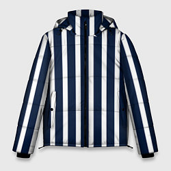 Куртка зимняя мужская Полосы тёмно-синие морской, цвет: 3D-черный