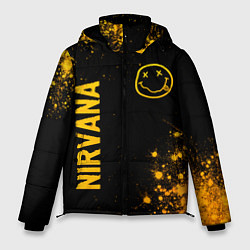 Куртка зимняя мужская Nirvana - gold gradient: надпись, символ, цвет: 3D-черный