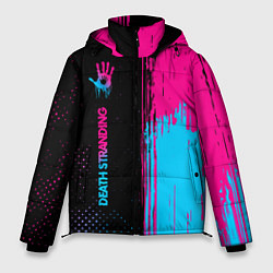 Куртка зимняя мужская Death Stranding - neon gradient: по-вертикали, цвет: 3D-черный