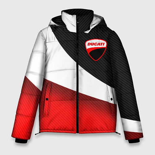 Мужская зимняя куртка Ducati - красно-черный / 3D-Светло-серый – фото 1