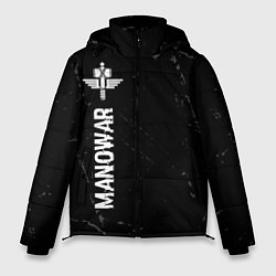 Куртка зимняя мужская Manowar glitch на темном фоне: по-вертикали, цвет: 3D-черный