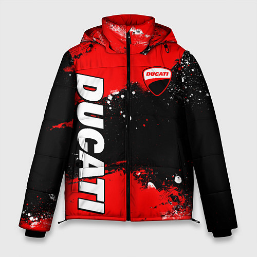Мужская зимняя куртка Ducati - красная униформа с красками / 3D-Светло-серый – фото 1