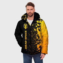 Куртка зимняя мужская Dead Space - gold gradient: по-вертикали, цвет: 3D-черный — фото 2