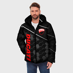 Куртка зимняя мужская Ducati - технологическая броня, цвет: 3D-красный — фото 2