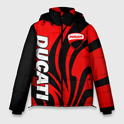 Куртка зимняя мужская Ducati - red stripes, цвет: 3D-черный