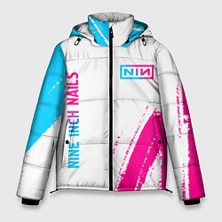 Куртка зимняя мужская Nine Inch Nails neon gradient style: надпись, симв, цвет: 3D-черный