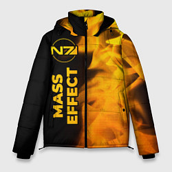 Куртка зимняя мужская Mass Effect - gold gradient: по-вертикали, цвет: 3D-черный