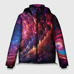 Куртка зимняя мужская Звездная космическая спираль, цвет: 3D-светло-серый