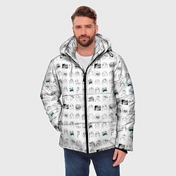 Куртка зимняя мужская Паттерн мемы, цвет: 3D-черный — фото 2