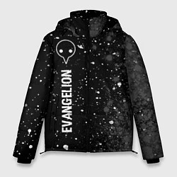 Куртка зимняя мужская Evangelion glitch на темном фоне: по-вертикали, цвет: 3D-черный