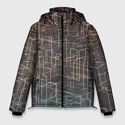 Куртка зимняя мужская Киберпанк линии, цвет: 3D-светло-серый