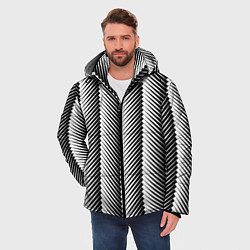 Куртка зимняя мужская Геометрический узор в елочку, цвет: 3D-светло-серый — фото 2