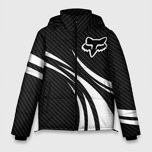 Мужская зимняя куртка Fox carbon line - white / 3D-Светло-серый – фото 1