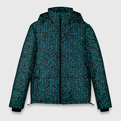 Куртка зимняя мужская Паттерн мозаика зелёный, цвет: 3D-черный