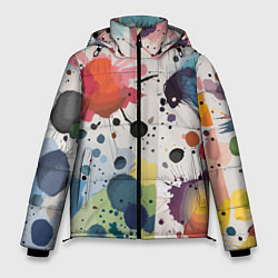 Мужская зимняя куртка Colorful blots - vogue - abstraction