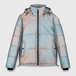 Куртка зимняя мужская Нежно розовые и голубые размытия, цвет: 3D-черный