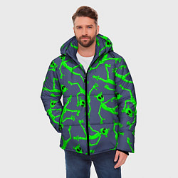 Куртка зимняя мужская Инопланетяне паттерн, цвет: 3D-светло-серый — фото 2