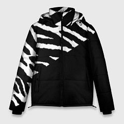 Куртка зимняя мужская Полосы зебры с черным, цвет: 3D-черный