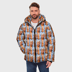 Куртка зимняя мужская Паттерн - Райан Гослинг, цвет: 3D-черный — фото 2