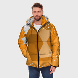 Куртка зимняя мужская Яркий геометрический декоративный фон, цвет: 3D-черный — фото 2