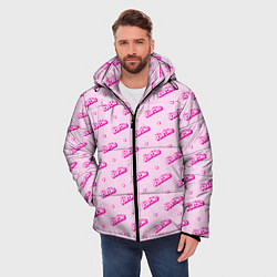 Куртка зимняя мужская Паттерн - Барби и сердечки, цвет: 3D-светло-серый — фото 2