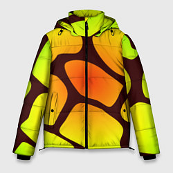 Куртка зимняя мужская Коричневая сеть с цветными пятнами, цвет: 3D-черный